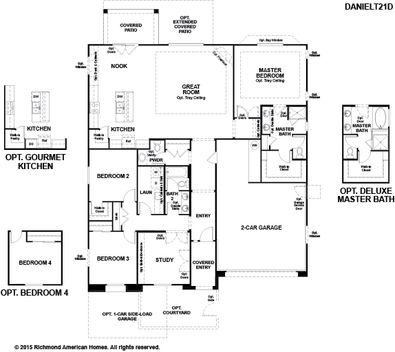 3 Bedroom, 2.5 Bathroom, 2 Car Garage Floor Plans in