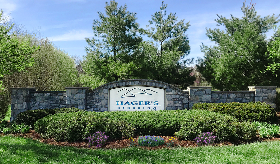 Entrance to Hager's Crossing in western Maryland