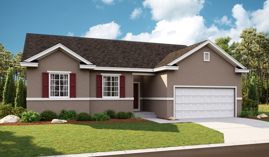 Exterior A of the Bryce floor plan in the Newman Ranch community