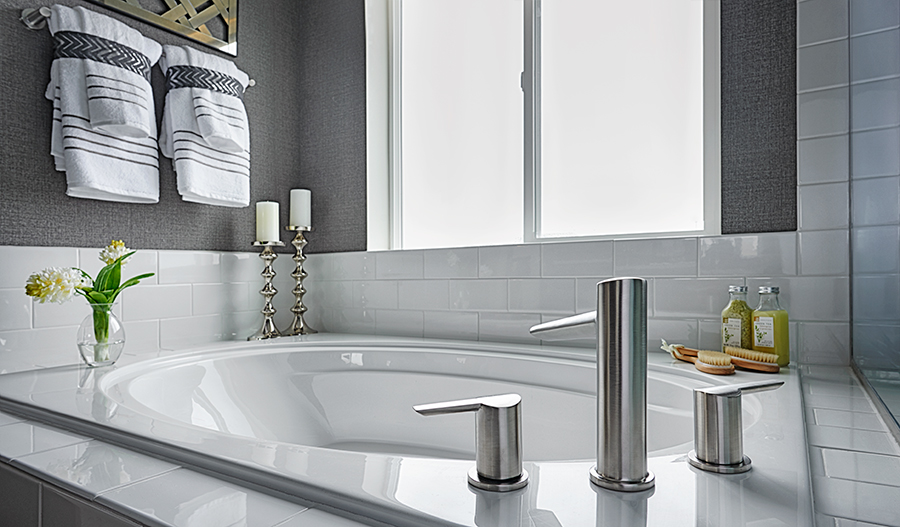 The Bedford Owner's bath in the Bedford floor plan