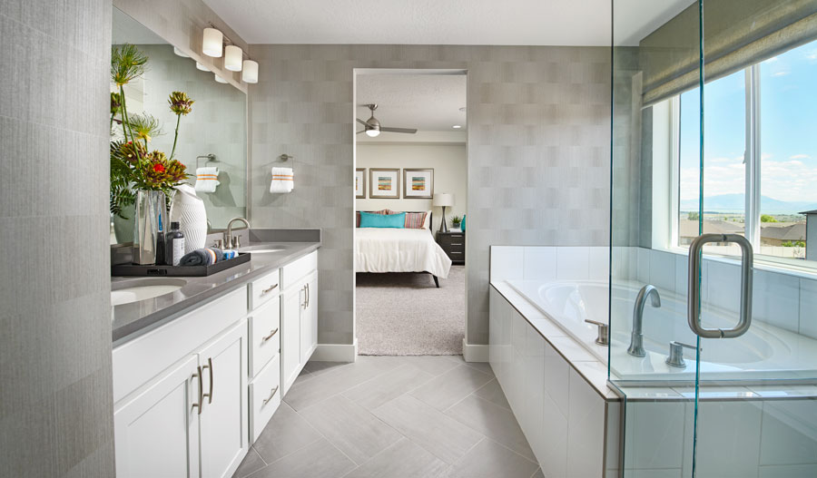 The Hemingway Owner's bathroom of the Hemingway plan in Wildflower