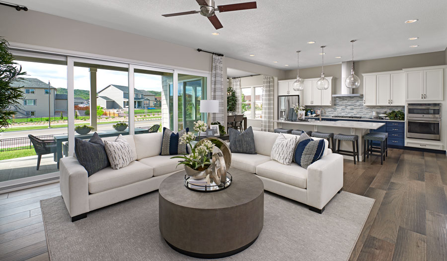 The Decker Great room of the Decker plan in Castle Rock