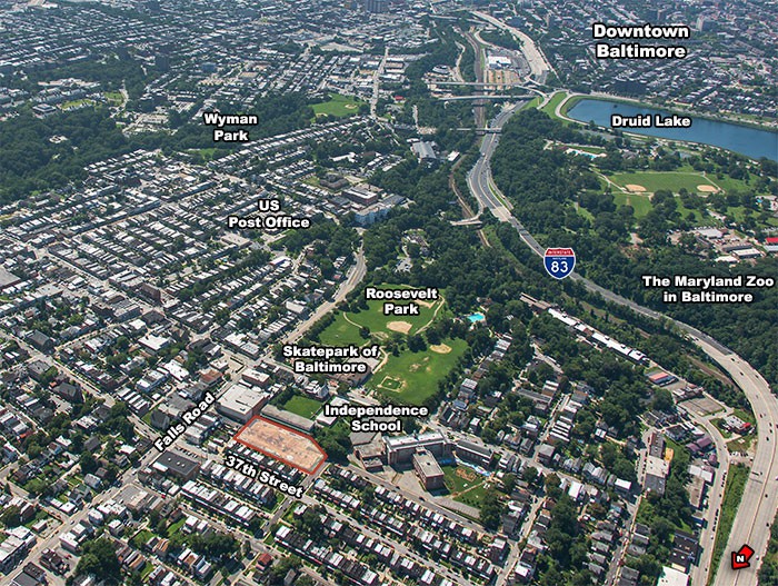 Aerial image of Baltimore, Maryland