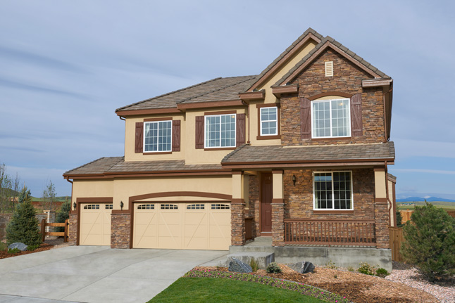 Exterior of two-story Alison floor plan