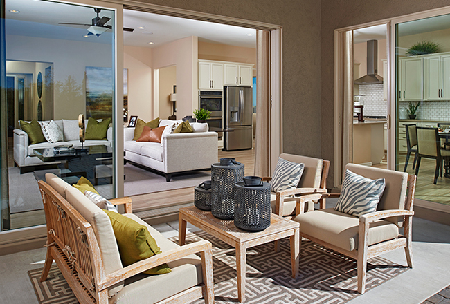 Delaney model home covered patio in Tucson