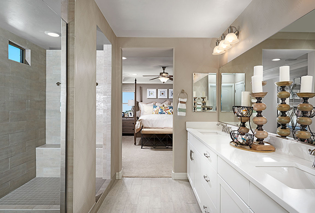 Model of the Coronado floor plan; master bath