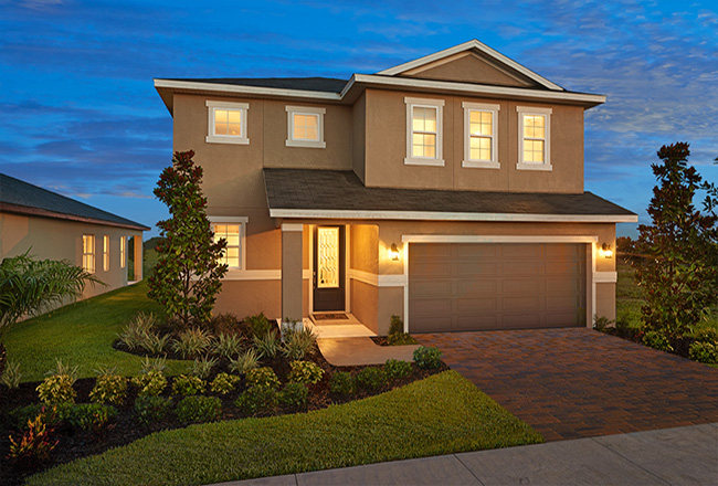 Exterior of two-story Coral home