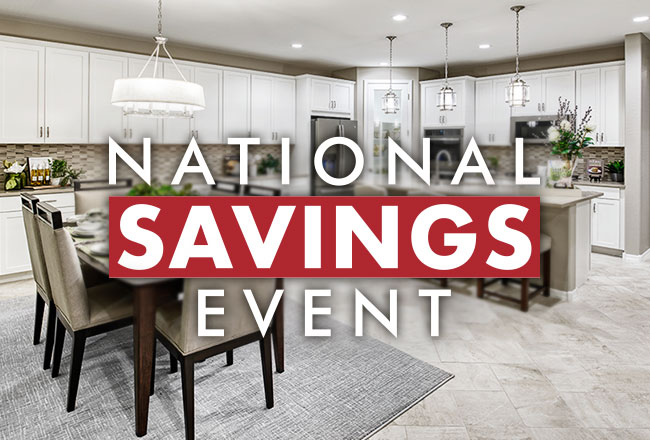 National Savings Event logo over image of kitchen and dining nook