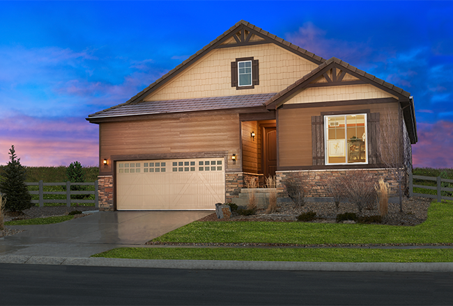 Exterior of ranch-style Alcott home