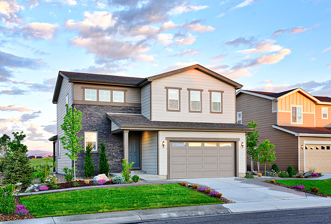 Exterior of two-story Coral home