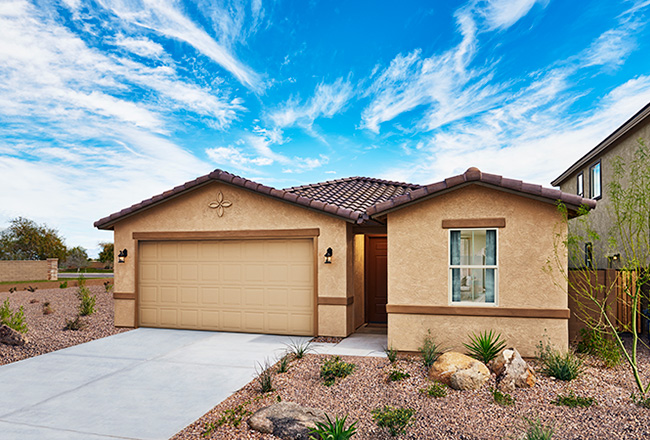 Exterior of ranch-style Peridot home