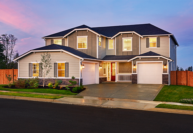 Exterior of two-story Daley home