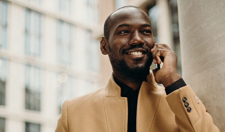 Man talking on cell phone