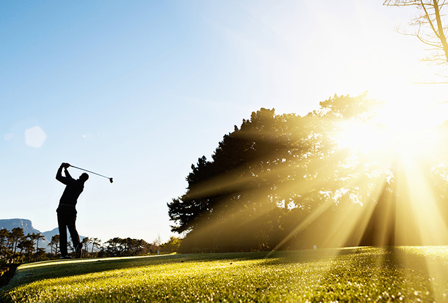 Man golfing in Mesquite, Nevada