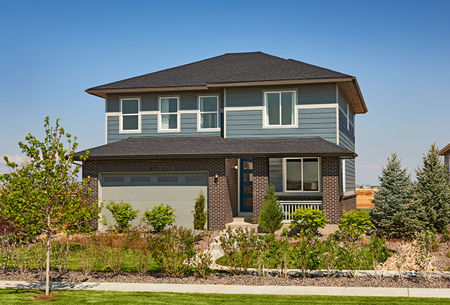Two-story Lapis floor plan with a covered porch