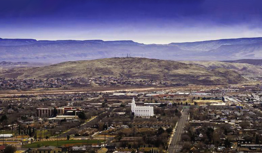 Aerial view of St. George, Utah