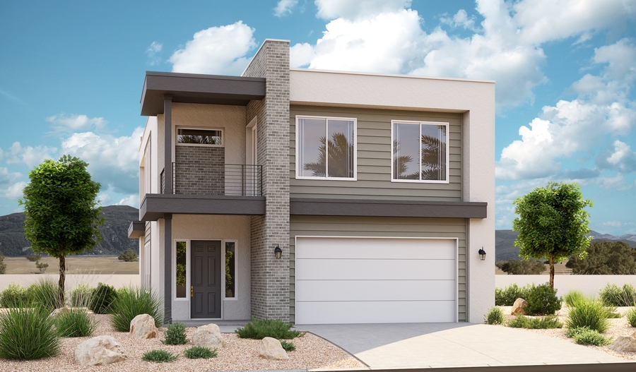 Exterior of two-story Wilshire home at Black Ridge Cove