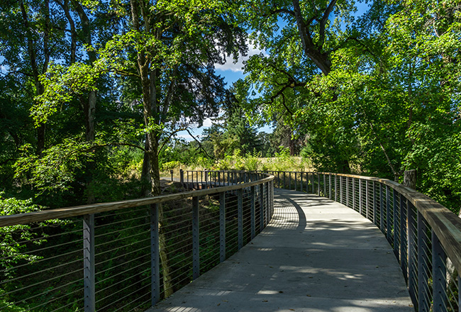 Walking path and bridge in Hillsboro, Oregon