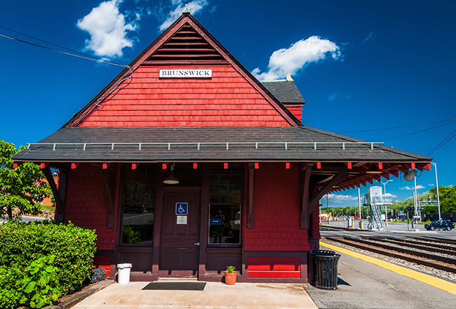 Charming train station in Brunswick, Maryland