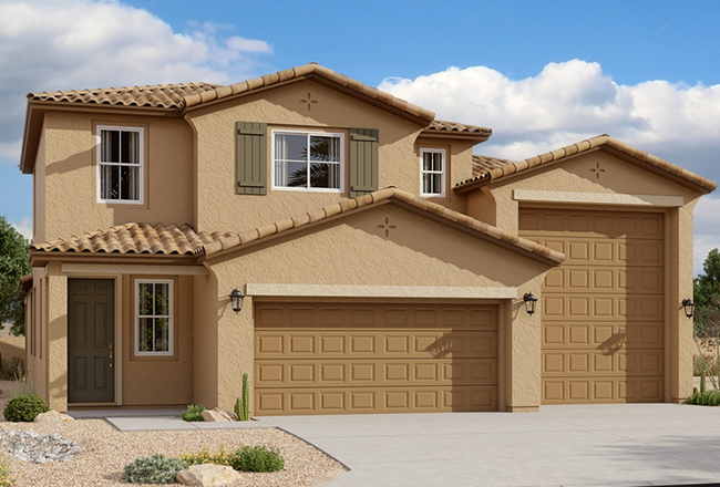 Zinc home with RV garage exterior rendering