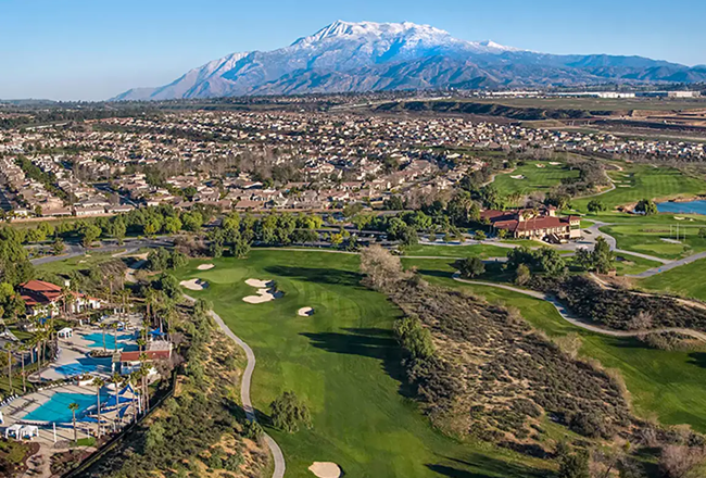 Aerial view of a new home community