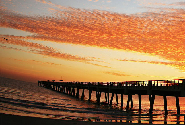 Florida pier at sunset