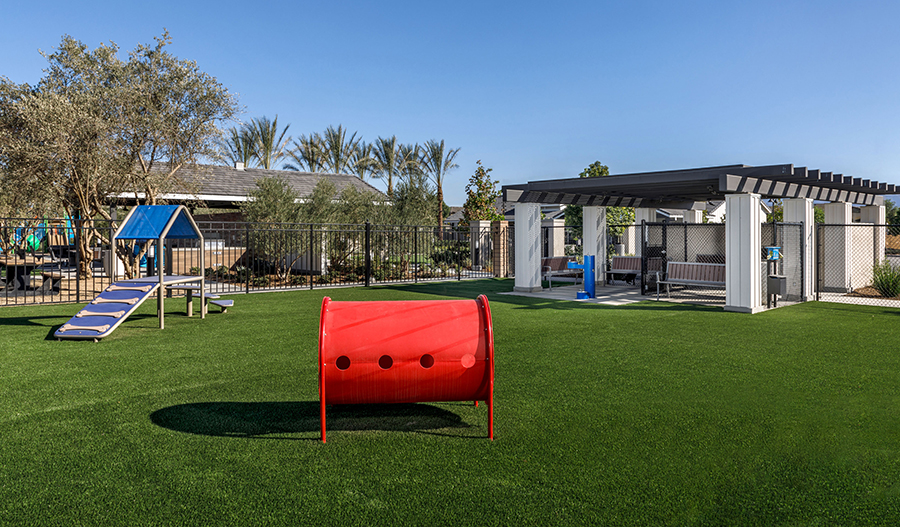 Dog park at Gardenside at the Preserve in Chino, California