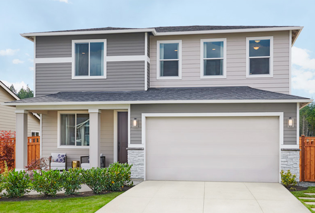 Exterior of two-story Lapis home