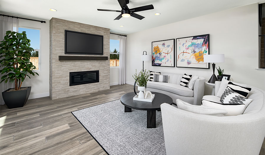 Great room in a new home