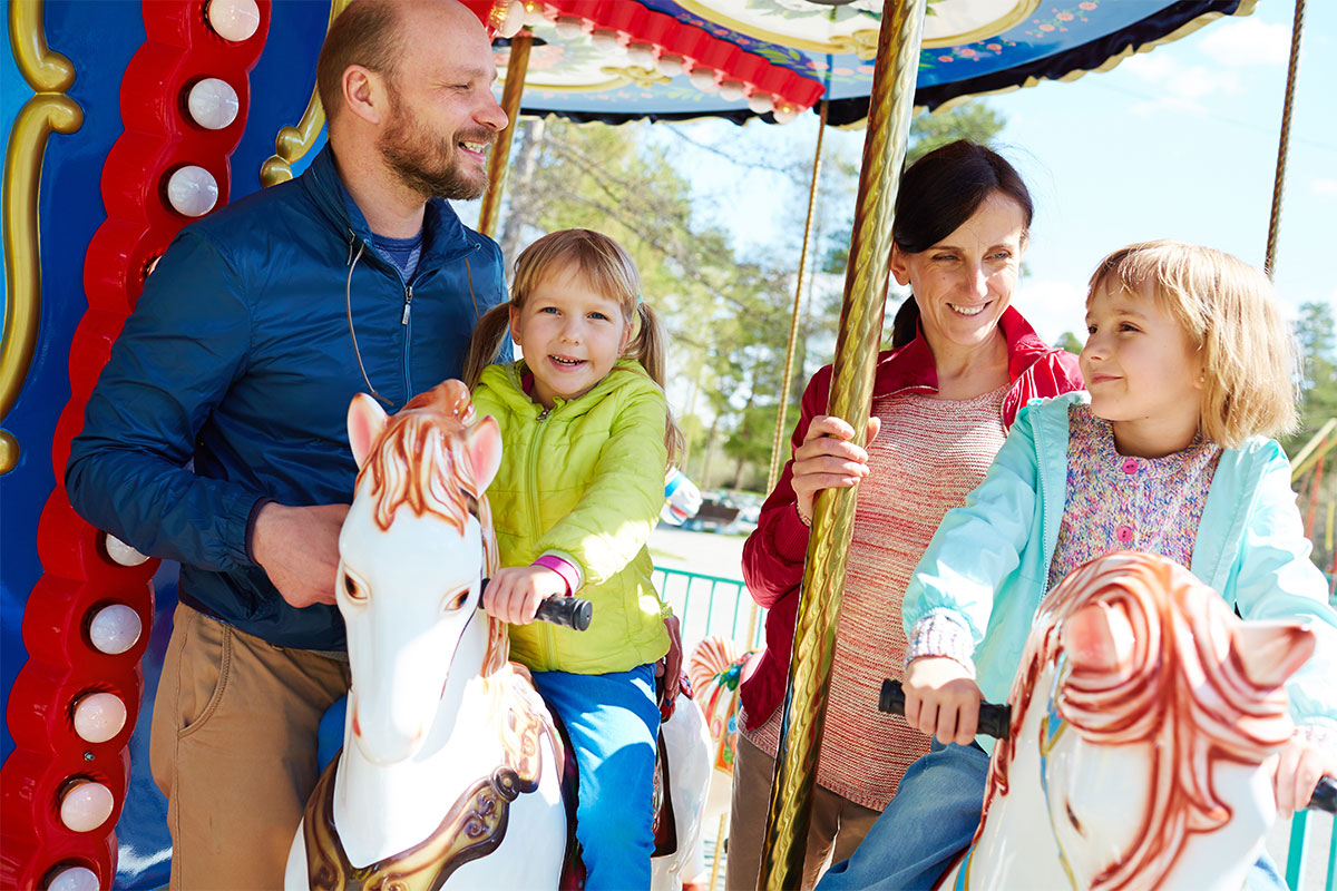 Family enjoying a carnival 