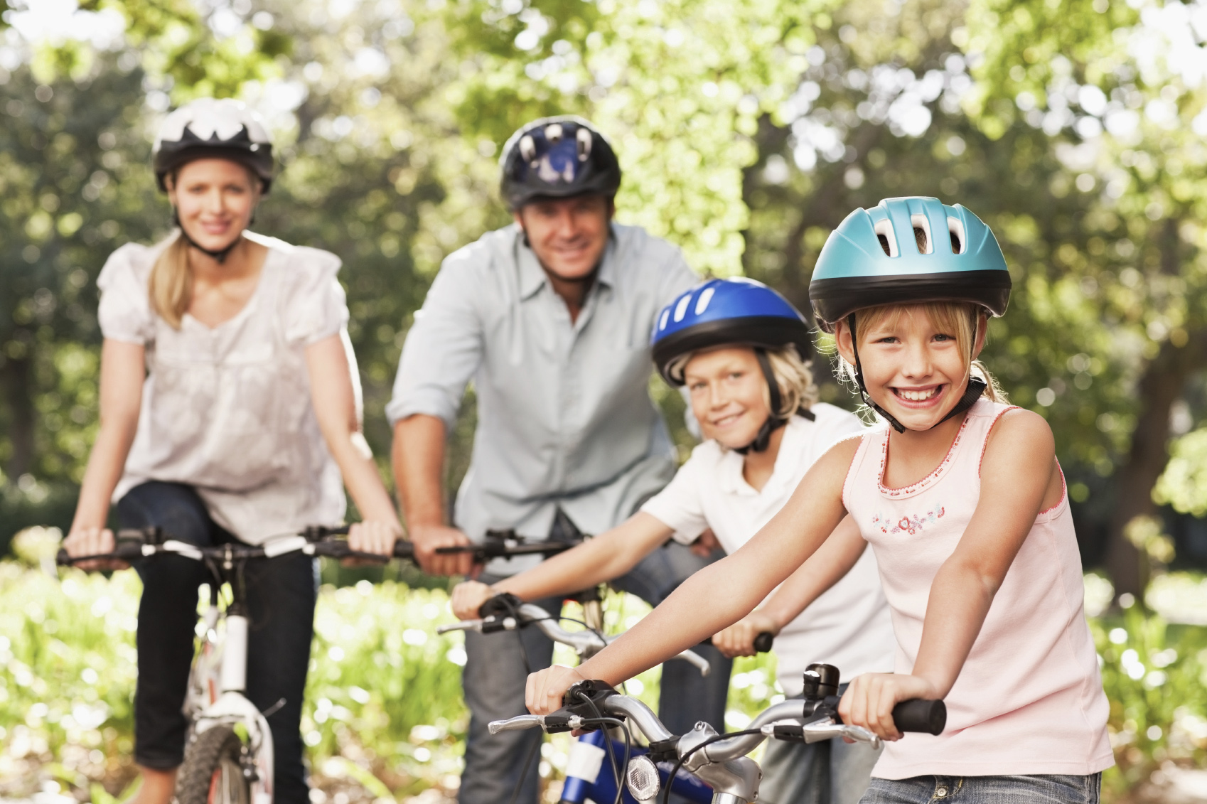 Family Riding Bikes