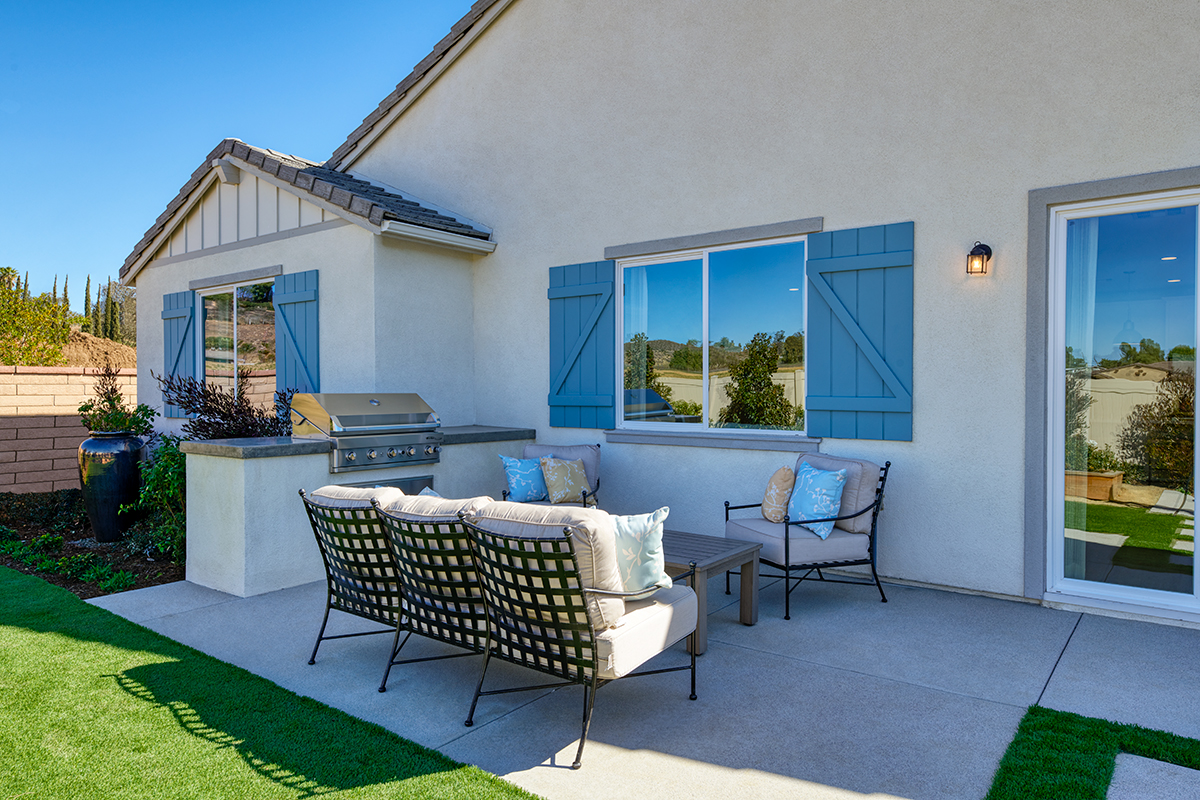 Back patio with a BBQ