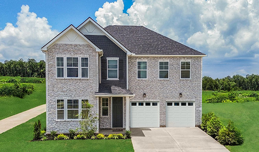 Exterior of a handsome new two-story home
