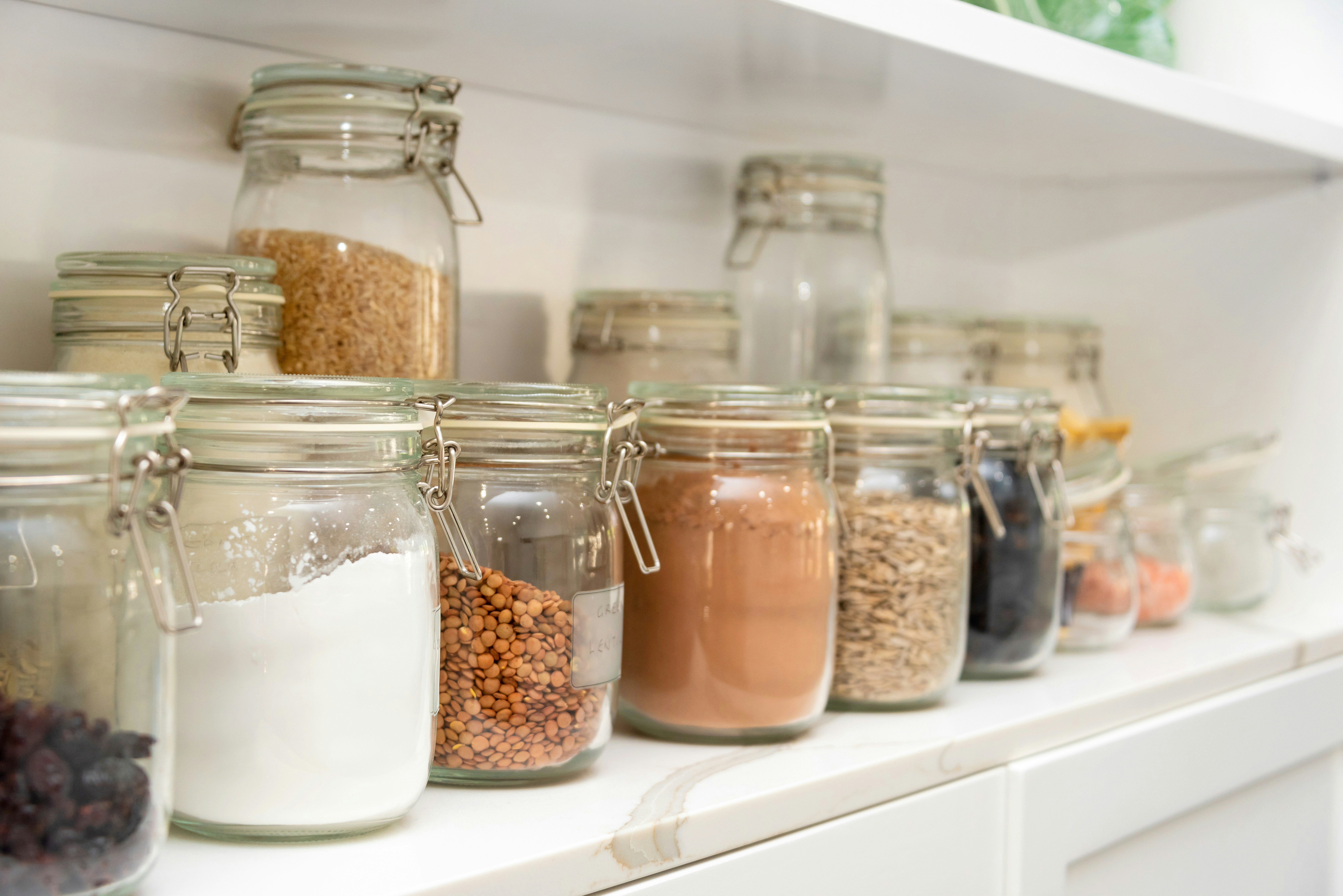 Jars on a shelf