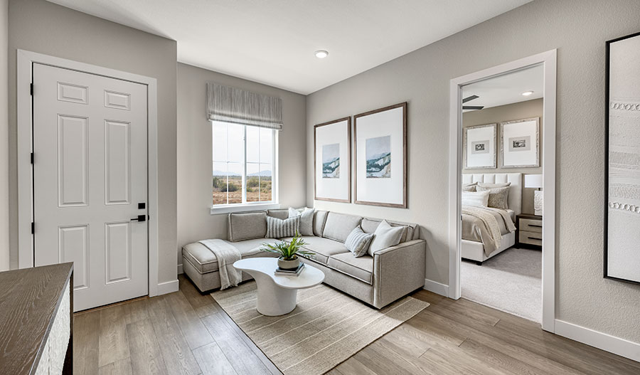 A guest suite living room and bedroom in a home at Salerno Summit