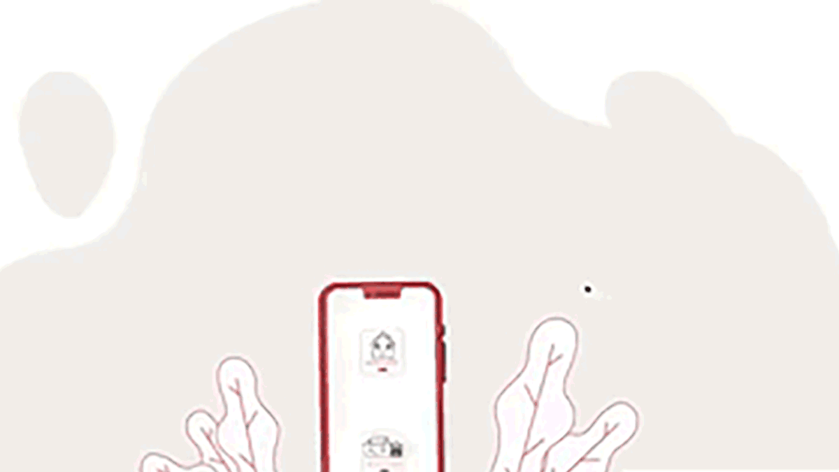 GIF of a magnifying glass zooming in on home search results on a phone