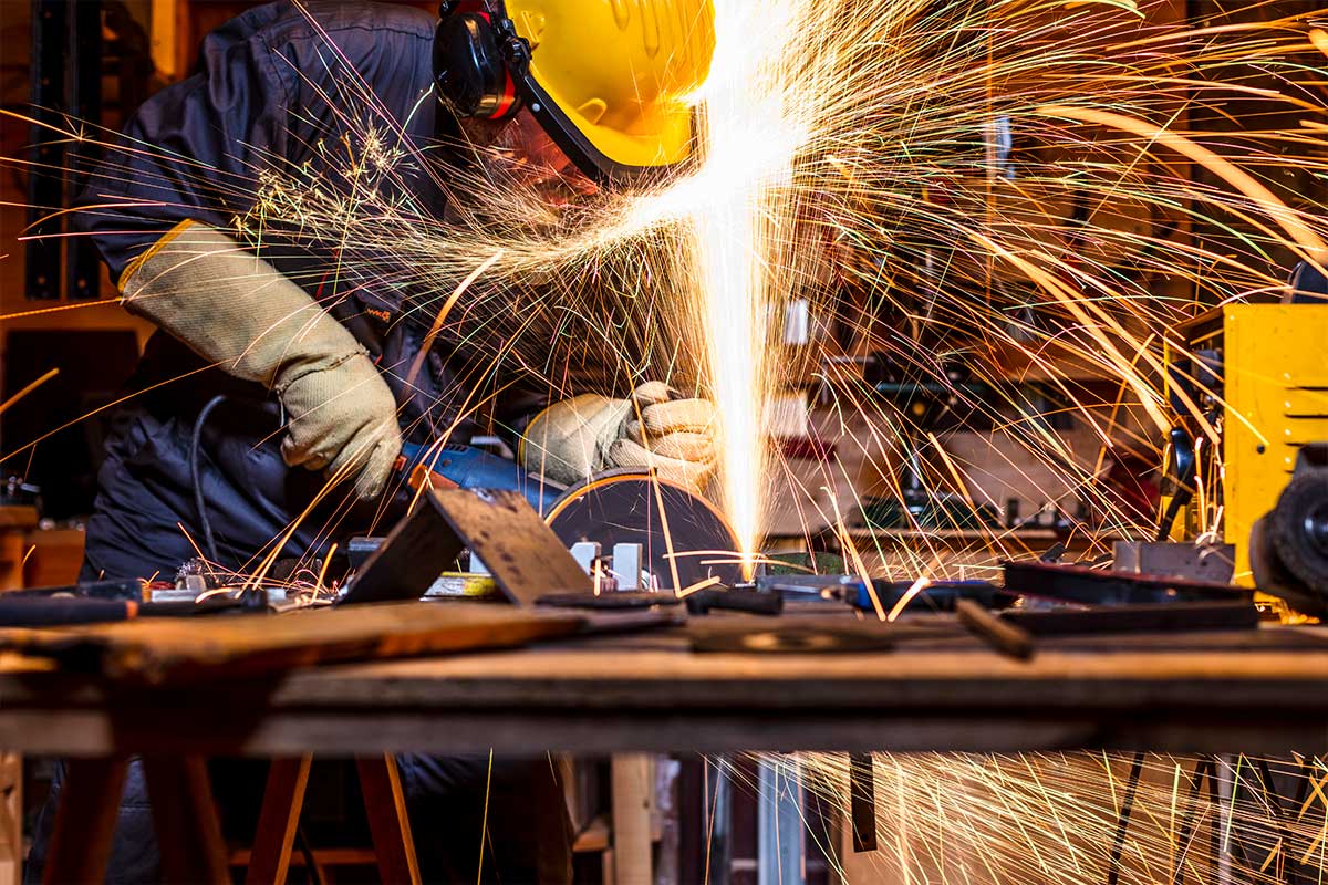 A man working in a manufacturing facility