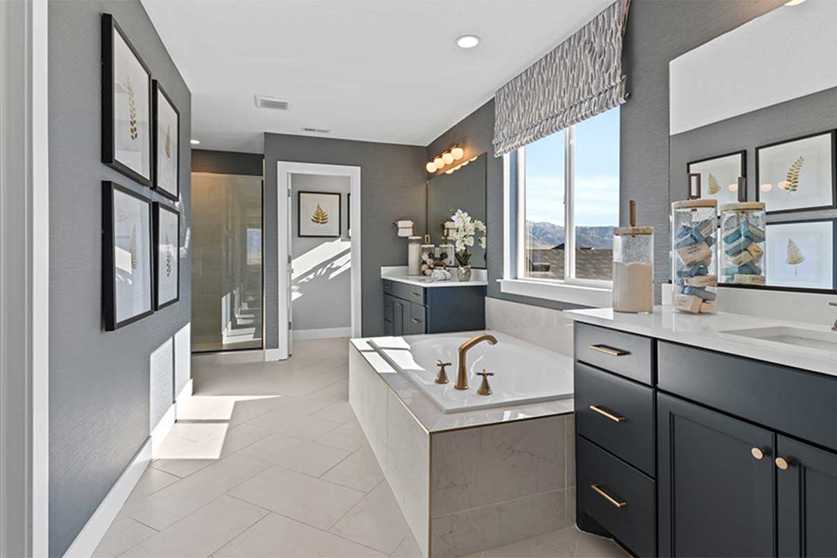 Primary bathroom with a soaking tub