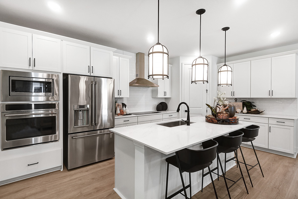 Elegant kitchen in an open floor plan house layout