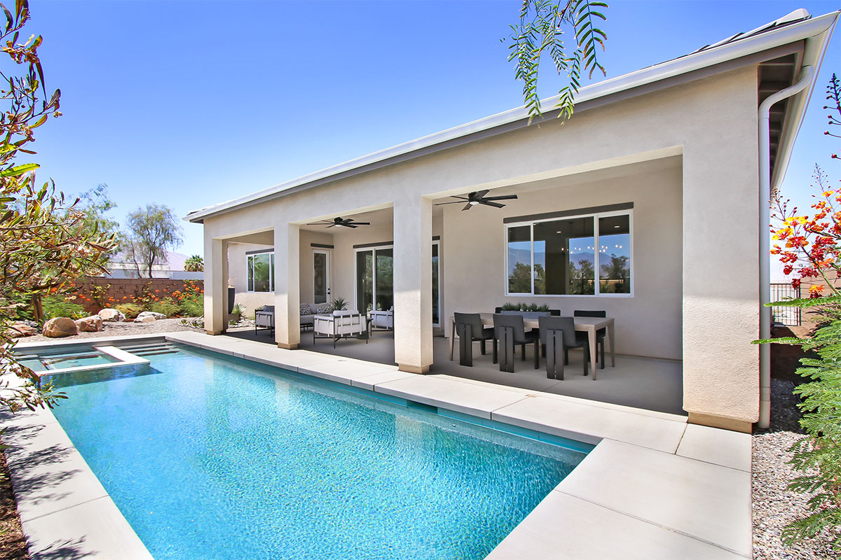 Backyard with a pool