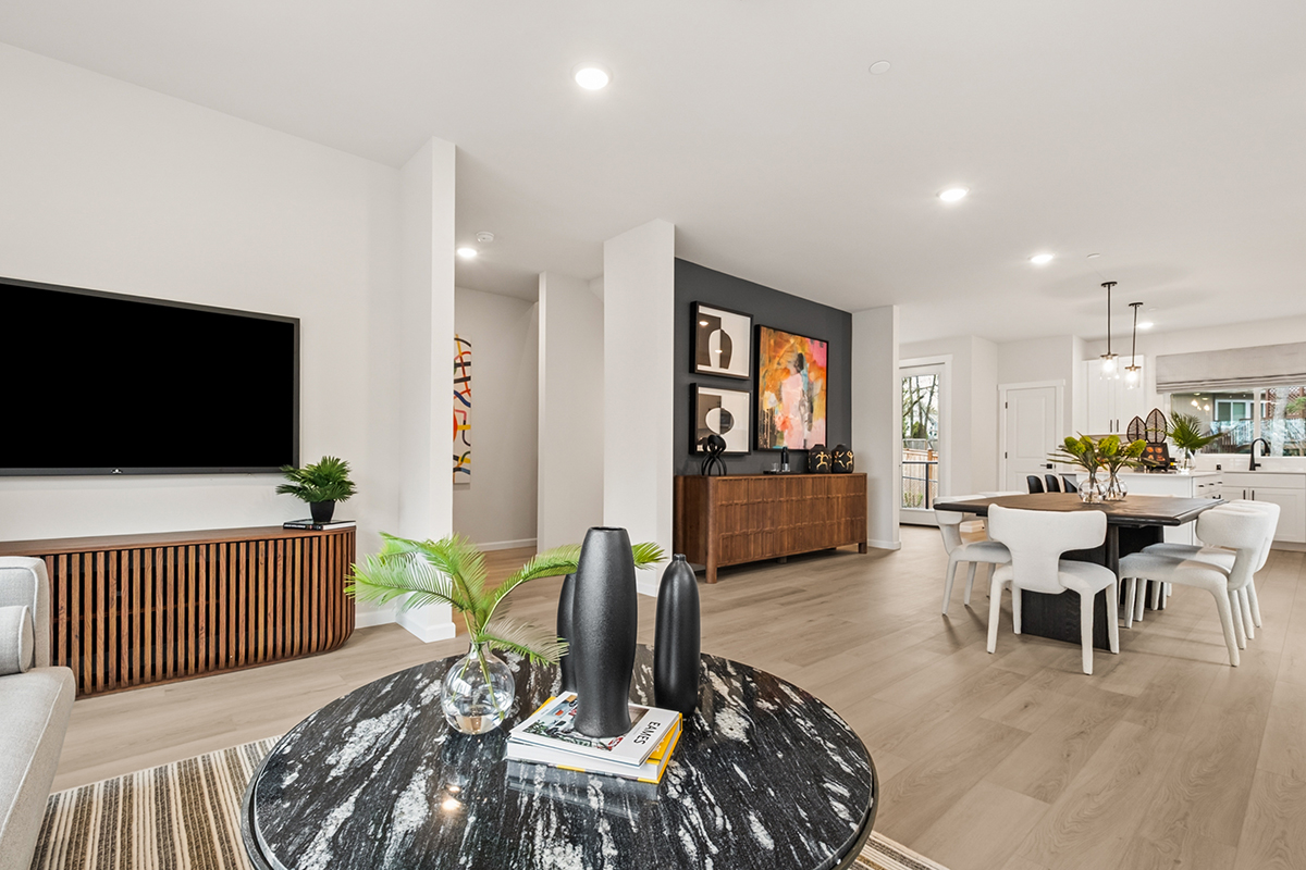 Great room in the Kearney foor plan