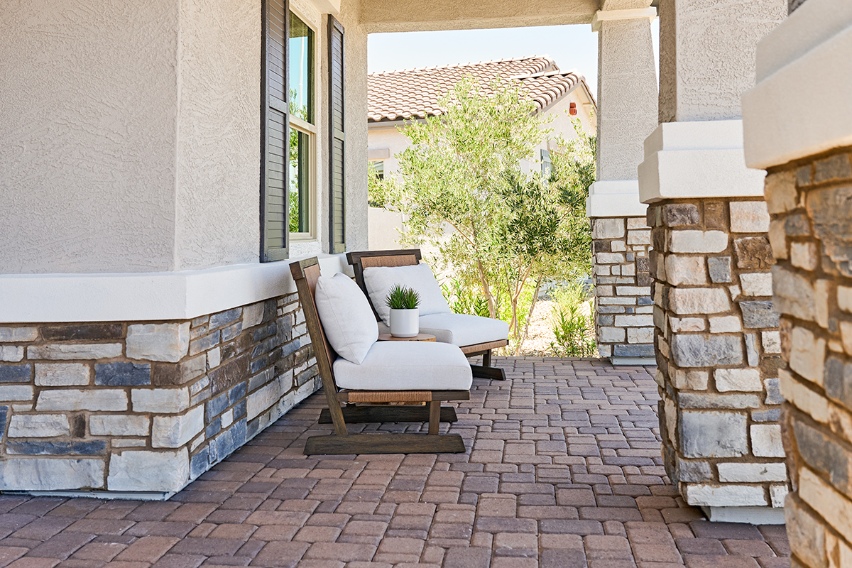 Covered front porch of a Raleigh home