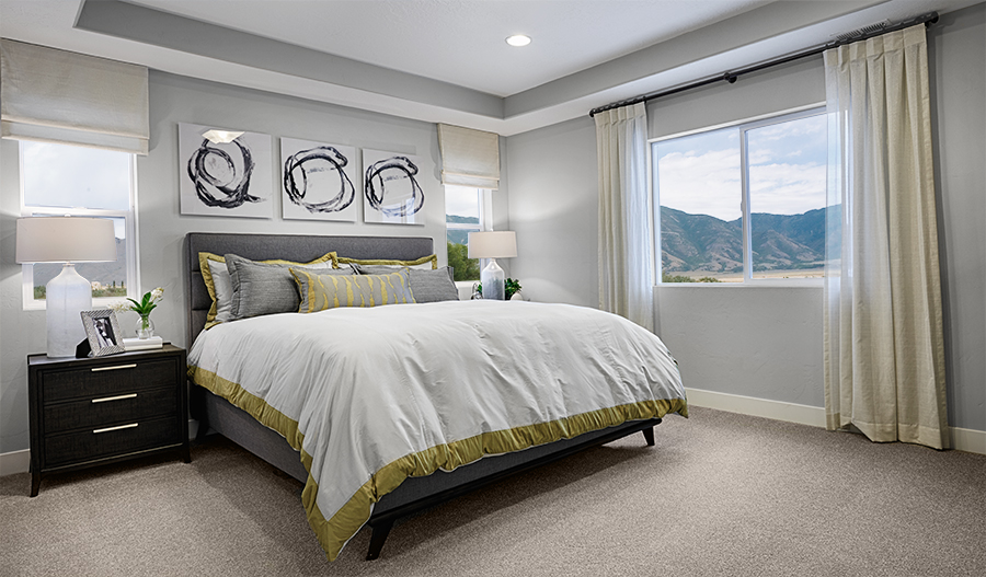 Owner's bedroom with neutral wall color