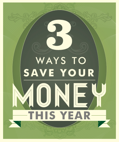 Graphic with the words 3 Ways to Save Your Money This Year