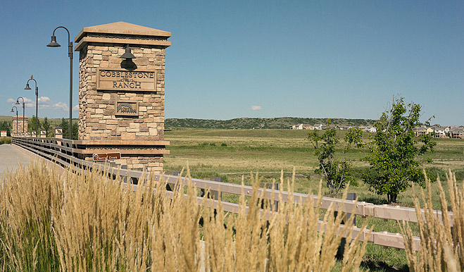 Cobblestone Ranch entry monument