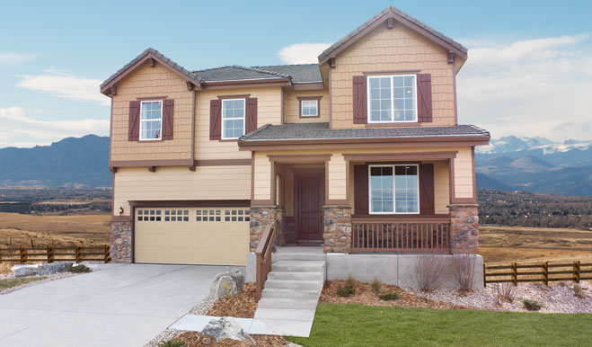 front view of new home in Colorado