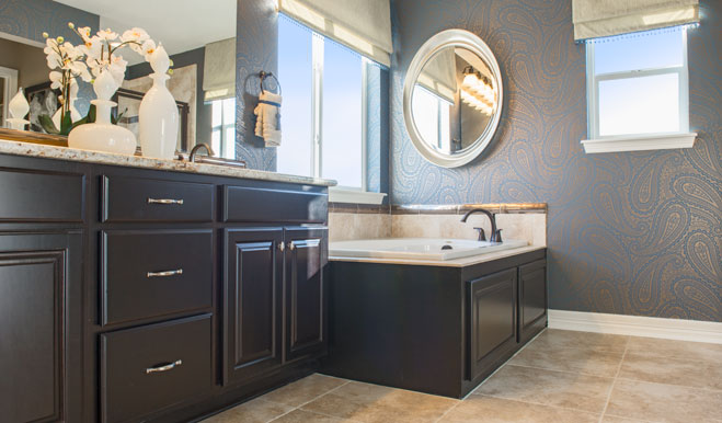 Clutter-free primary bathroom