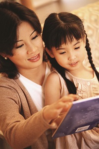Talking and reading to child