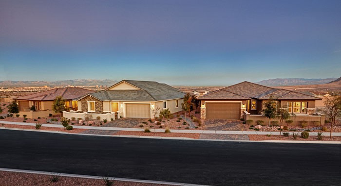 Streetscape of ranch-style homes