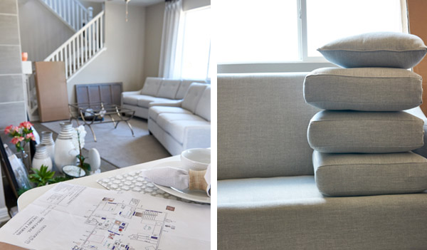 Furniture and furniture placement drawing inside model home